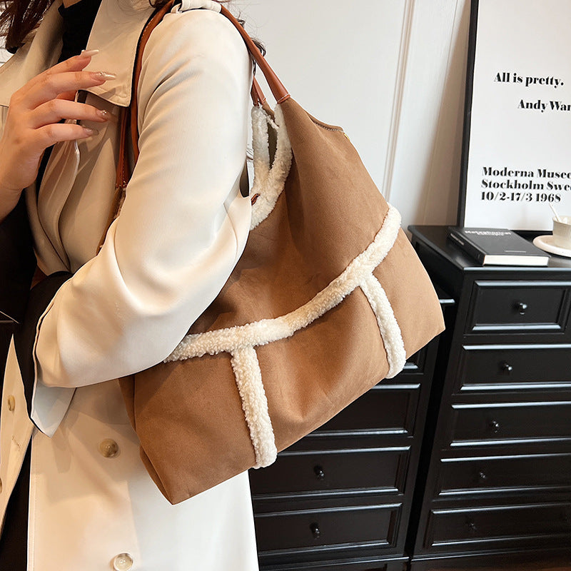 Wholesale of Large Capacity Suede PU Tote Bags
